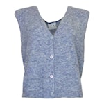 sleeveless buttoned cardigan