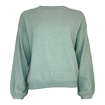 long puffed sleeves round neck jumper