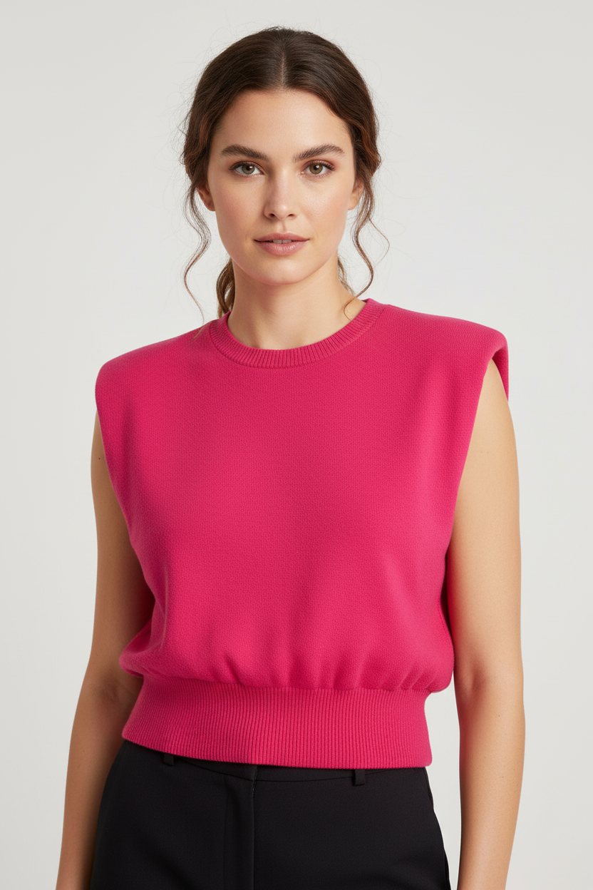 sleeveless round-neck jumper