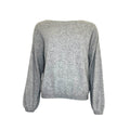 long puffed sleeves boat neck jumper