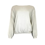 long puffed sleeves boat neck jumper