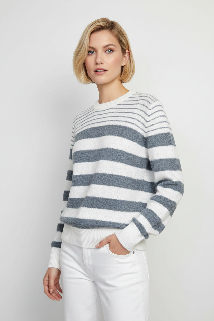 long sleeves round neck jumper with stripes