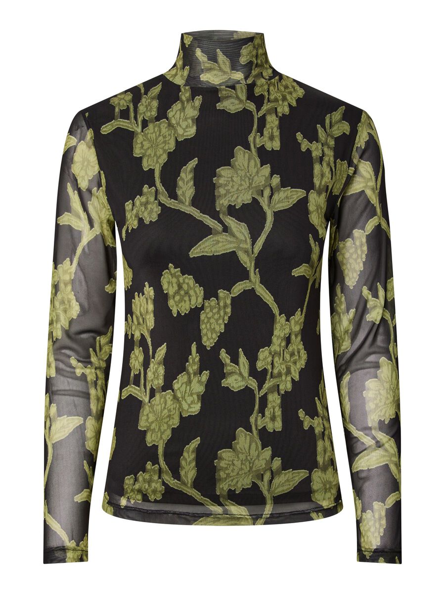 YASshama ls high neck mesh top