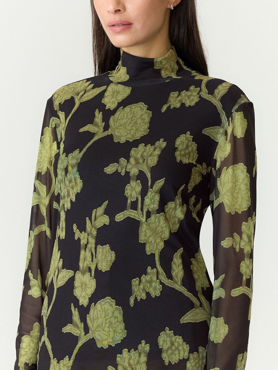 YASshama ls high neck mesh top