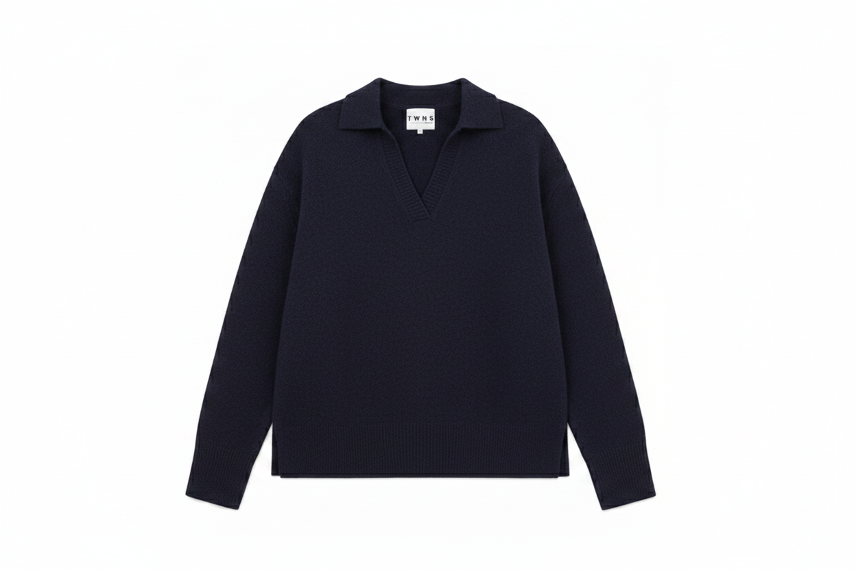 TWNS the label Sparks knitwear pullover long sleeved polo neck