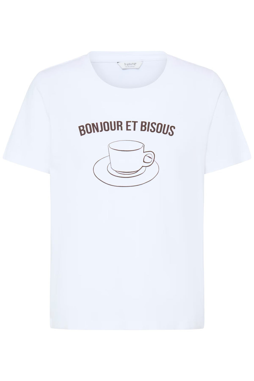 BYSOBBE Front Print T-Shirt - Croissant / White