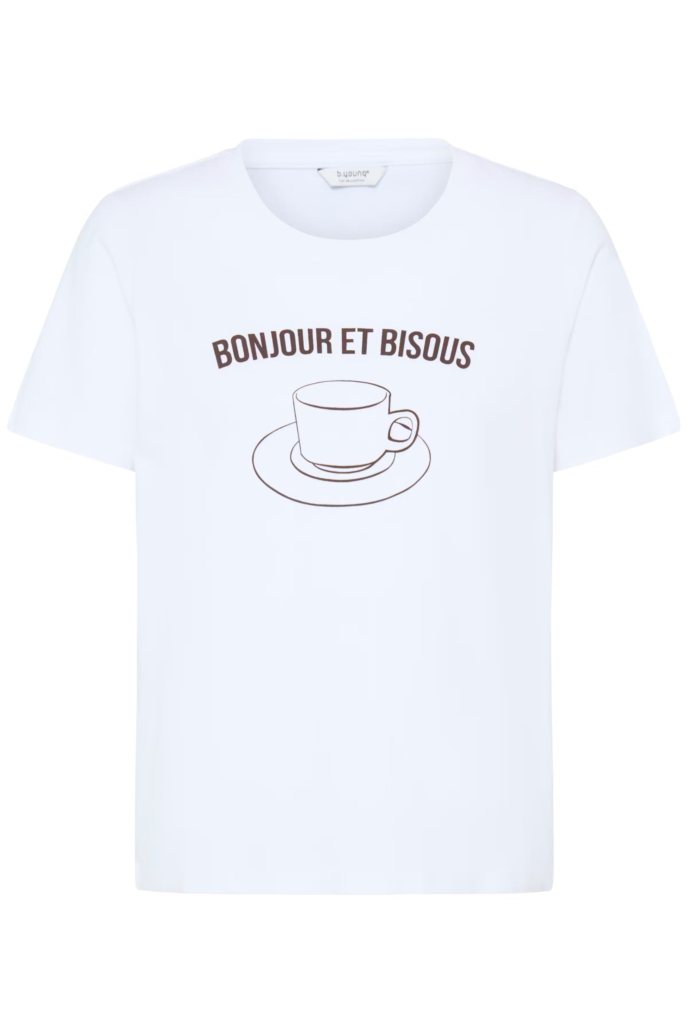 BYSOBBE Front Print T-Shirt - Croissant / White