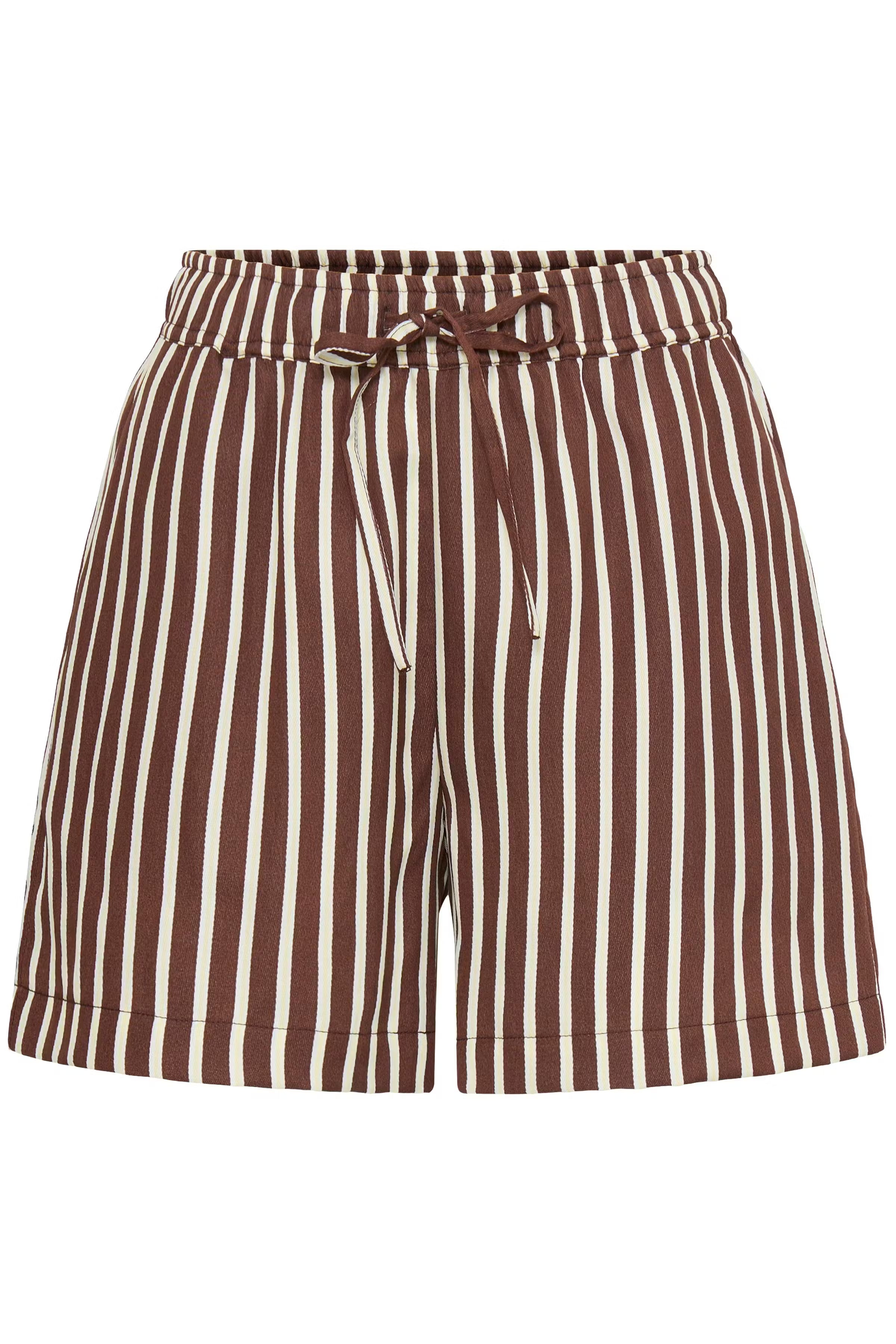 BYEVINO SHORTS - French Roast Stripe / Brown