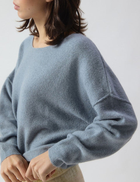 American vintage Pull ML Col Bateau Orage/Chin