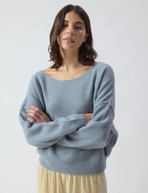 Pull ML Col Bateau Orage/Chin