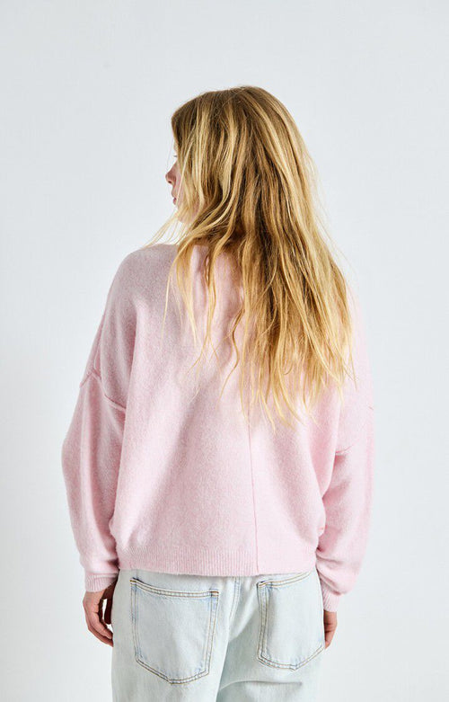 American vintage Pull ML Col Bateau Dragee/C