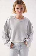 Sweat Ample Col Rond Bleu Ciel