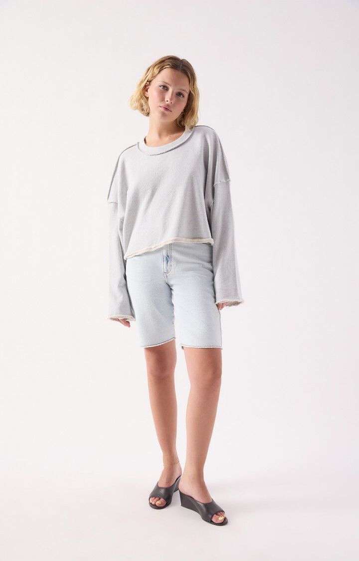 Sweat Ample Col Rond Bleu Ciel