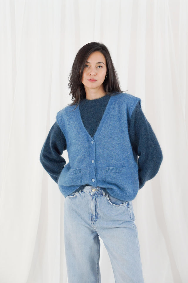 TWNS the label cardigan Castlerock buttoned sleeveless