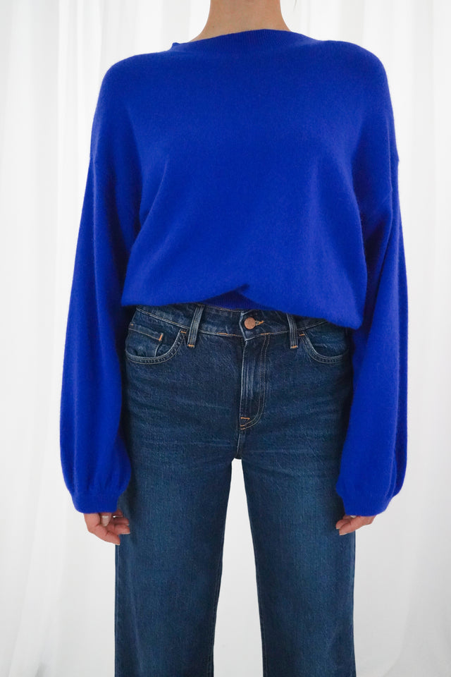 TWNS the label knitted pullover long puffed sleeves round neck