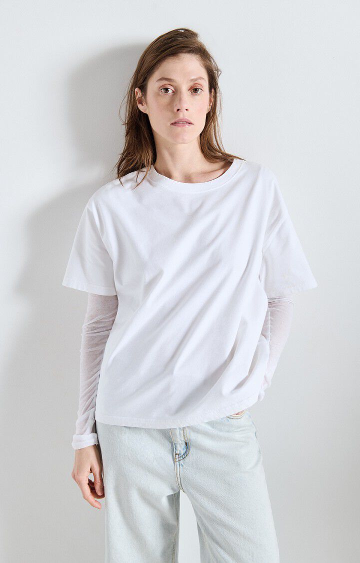 Tee Shirt Droit MC Col Rond Blanc
