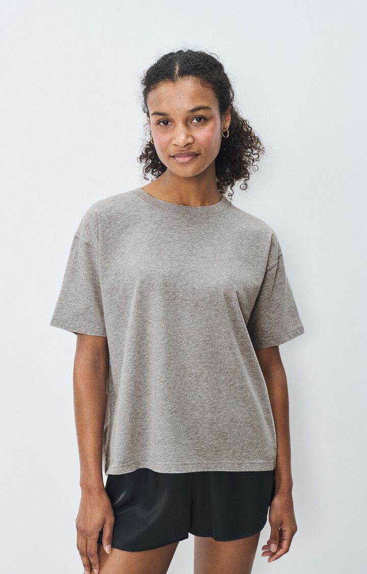 Tee Shirt Droit MC Col Rond Gris Chine