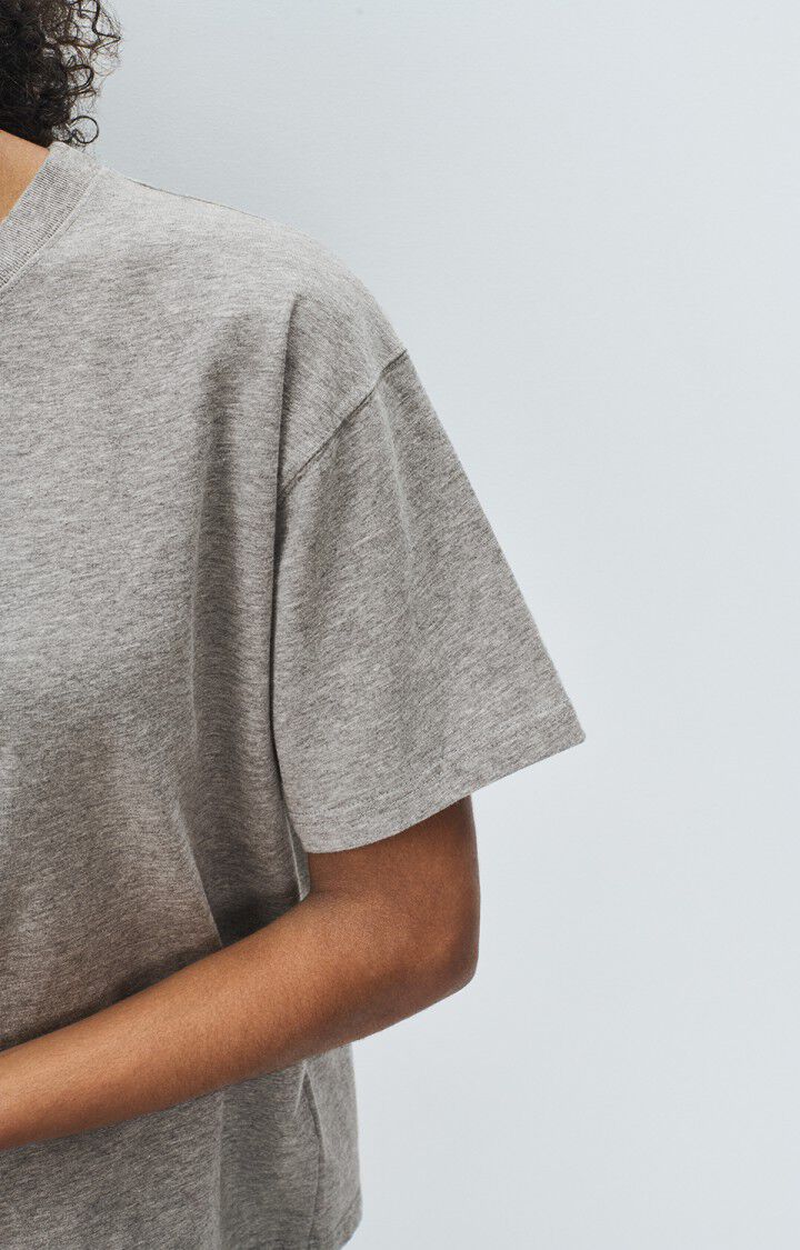 Tee Shirt Droit MC Col Rond Gris Chine