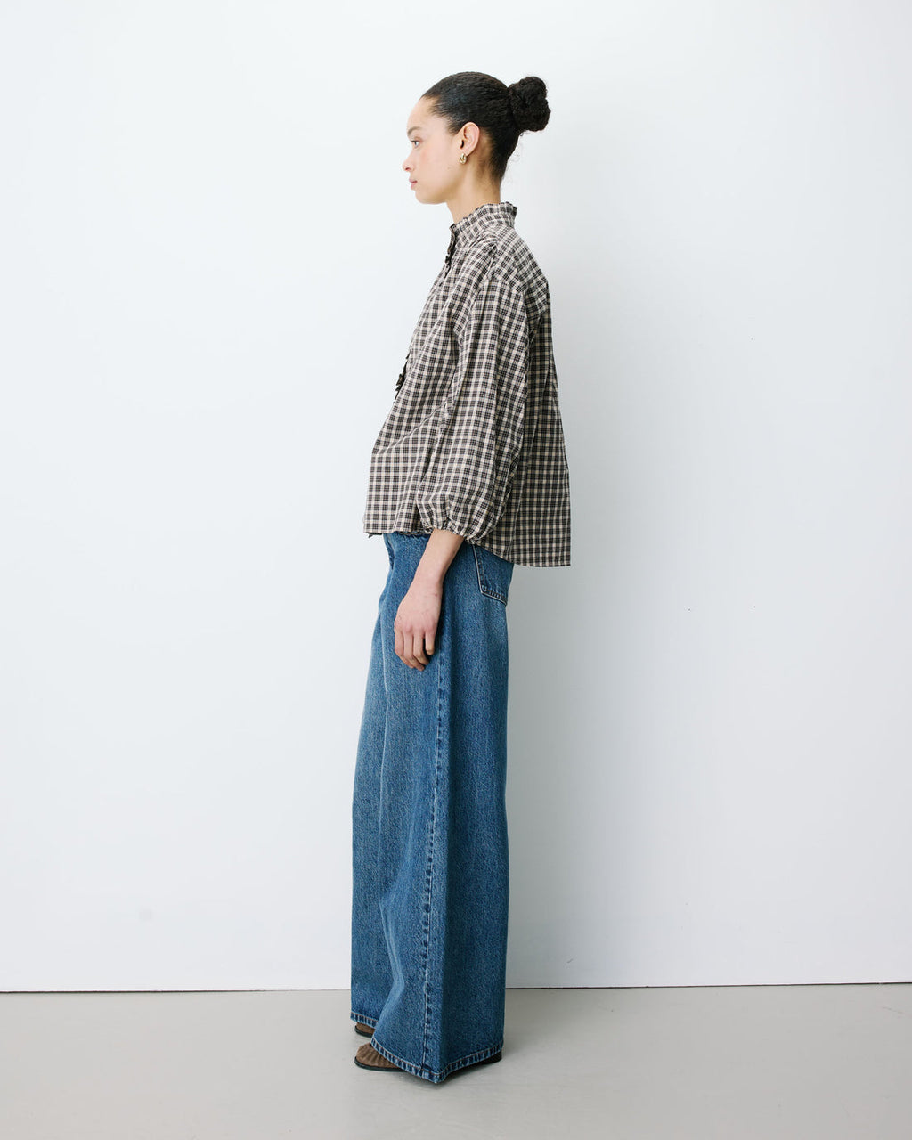 Grace & Mila blouse Adelie opstaande kraag met ruches