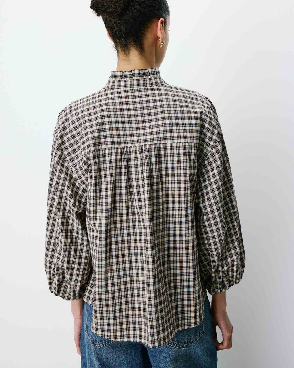 Grace & Mila blouse Adelie opstaande kraag met ruches