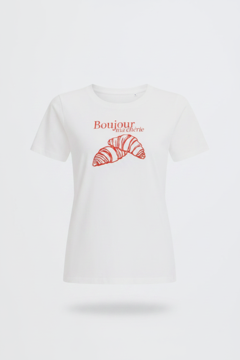 Bysobbe front print t-shirt 20819013 croissant