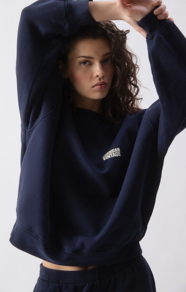 American vintage Sweat Ample Loose Col Rond Pli03CH26