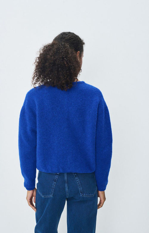 American Vintage Cardigans ML Col Rond Bleu Royal