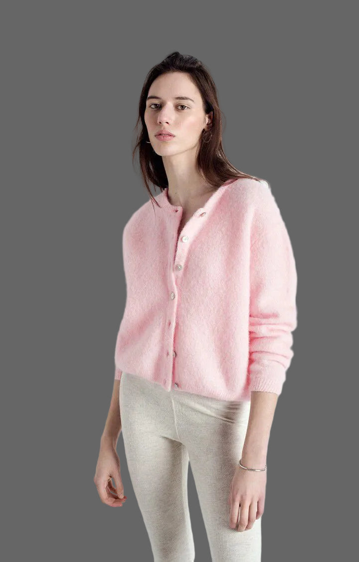 Cardigans ML Col Rond Dragee/C