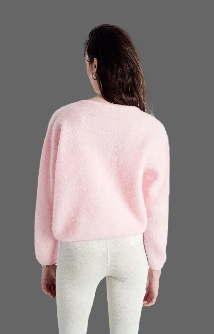 Cardigans ML Col Rond Dragee/C