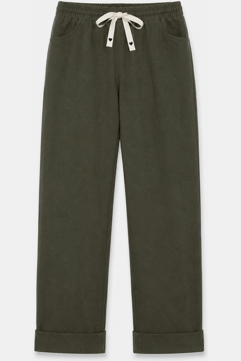 LAURE+MAX Pants Primo met elastische tailleband en strop