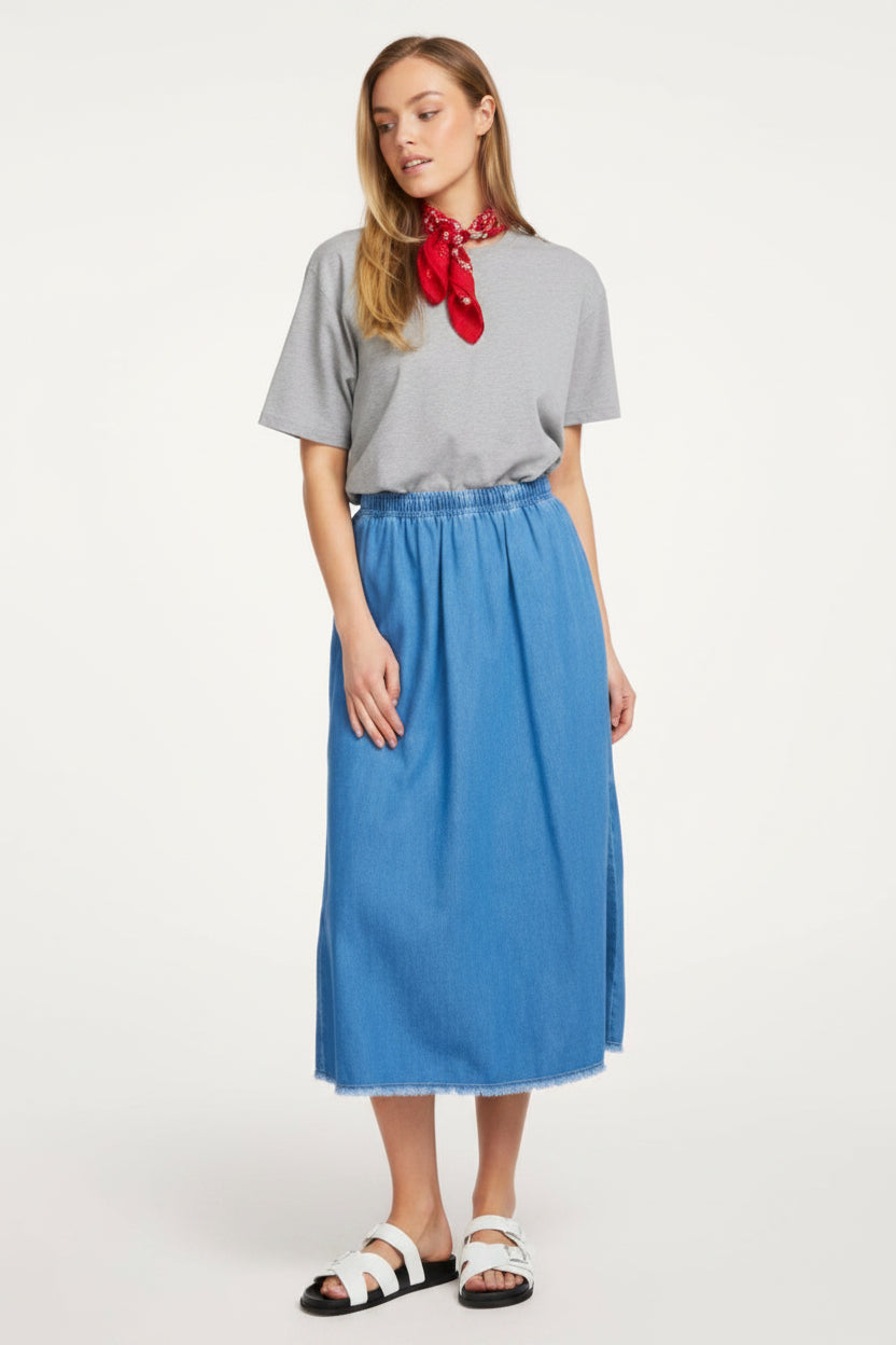 IZE13A jeansskirt medium blue